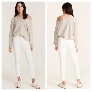 J. CREW WHITE TOOTHPICK ANKLE JEANS